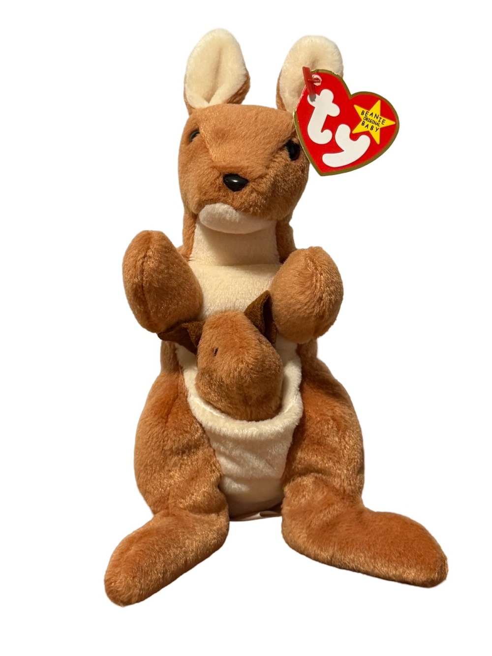 Ty Beanie Babies Pouch Kangaroo Plush With Joey Brown 1996 Collectible